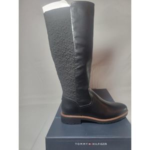 Tommy Hilfiger Famian Knee High Riding Boot in Black